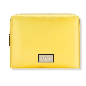 Gucci YELLOW Shimmer Zip Pouch/Trousse/Makeup Bag RARE